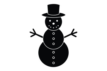 toy snowman silhouette vector art icon