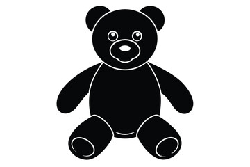 toy teddy bear silhouette vector art icon