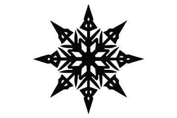 festive snowflake star silhouette vector art icon