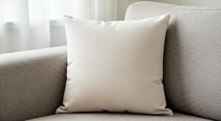 Cozy Scandinavian Linen Cushion Cover Mockup with Gentle Morning Light