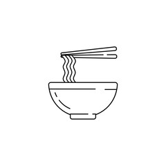Icon Noodles in Outline Style Vector Illustration Isolated Design