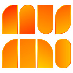 Set of art deco golden gradient shapes. Vector  illustration. 