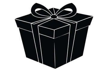 gift wrap box silhouette vector art icon