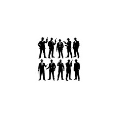 Mafia silhouette vector set 