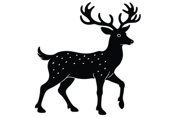 holiday reindeer silhouette vector art icon