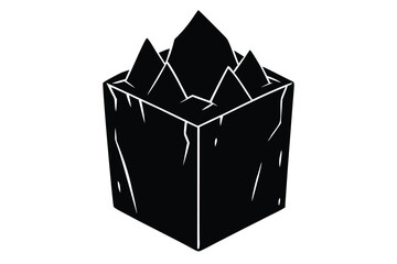 ice block silhouette vector art icon