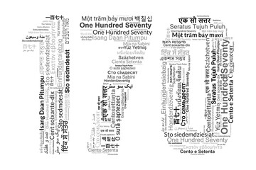 Naklejka premium Number 170 Made from 