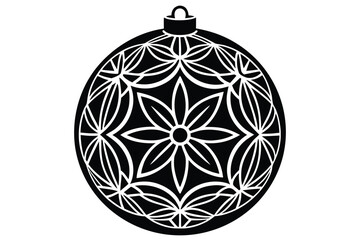 ornament ball silhouette vector art icon