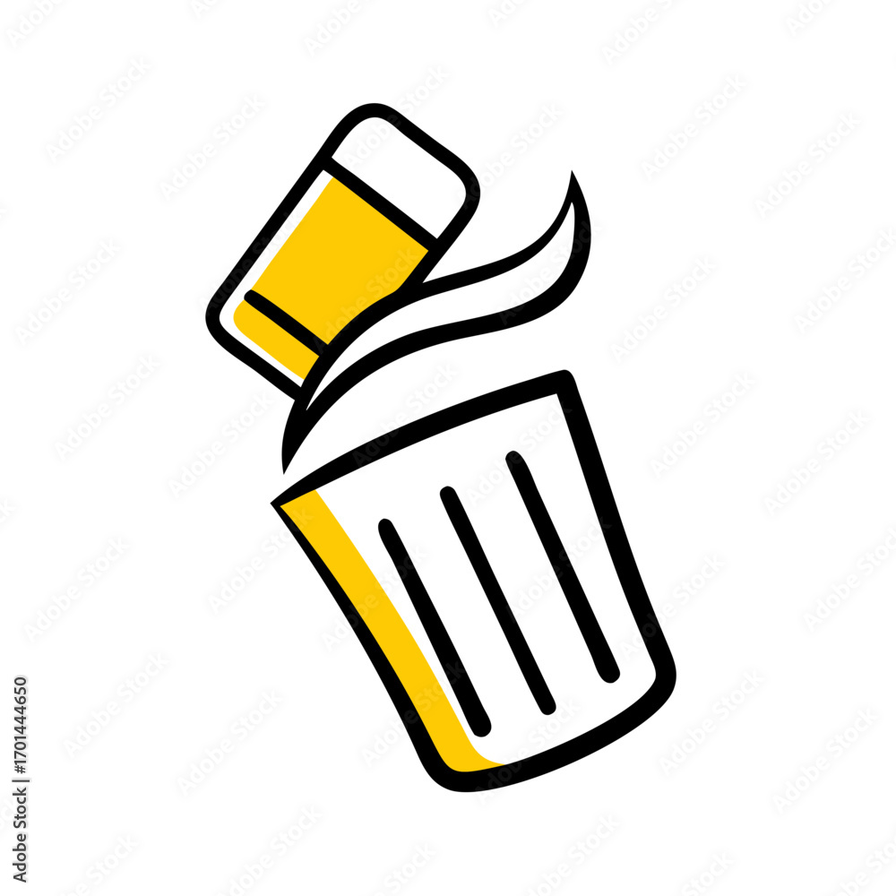 Poster eraser tool deleting content hand drawing icon for web and graphic design