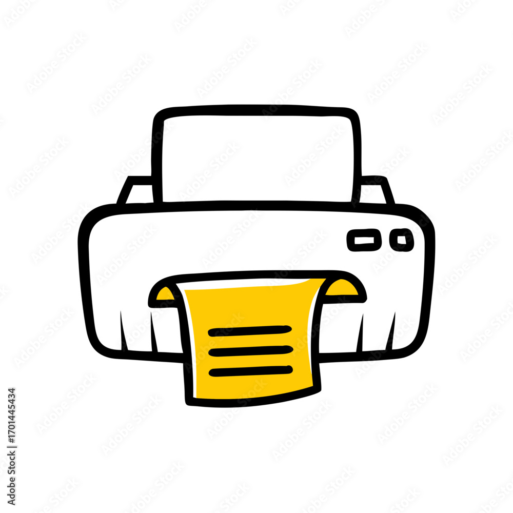 Aufkleber printer machine with delete option hand drawing icon for web and graphic design