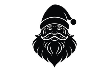 santa face silhouette vector art icon