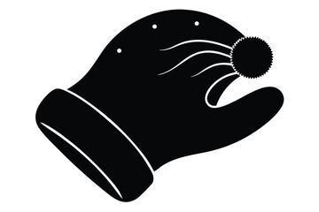 santa glove silhouette vector art icon