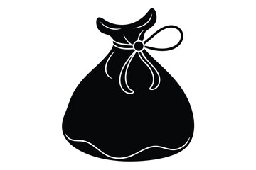 santa toy bag silhouette vector art icon