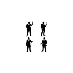 Mafia silhouette vector set 