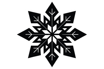 snowflake crystal silhouette vector art icon