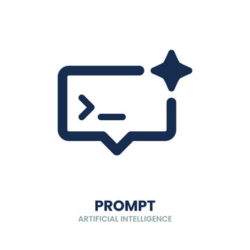 Prompt icon. command, input, text, ai, generate, query, instruction, request, response. Vector Icon Illustration