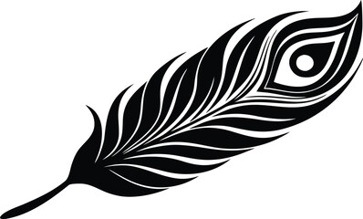 peacock feather logo creative icon silhouette vector illustration