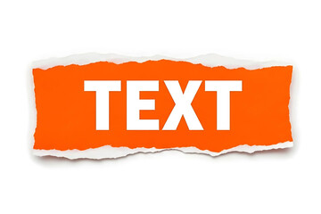 Orange torn paper text