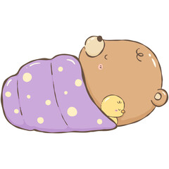 Teddy bear is sleeping 