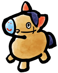 筆絵　馬の玩具