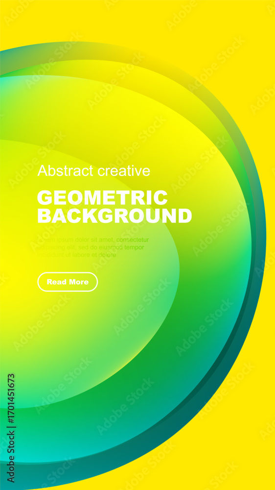 Poster bright abstract geometric background. gradient colors blend smoothly, creating dynamic visual effect