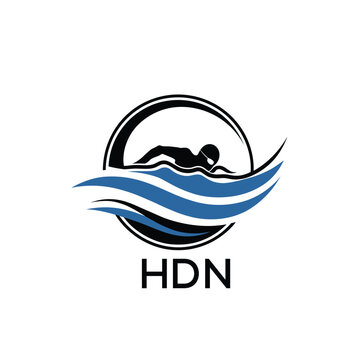 HDN Swimming  Company logo. HDN Water Sports logo design for entrepreneur and business. HDN Training Branding best icon.
