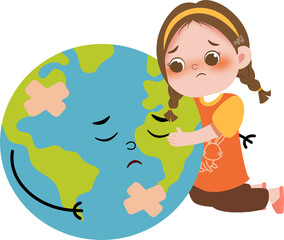 girl with sad earth