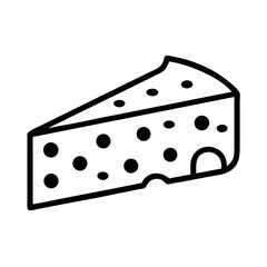 Simple black and white vector graphic of a slice of swiss cheese