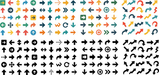 Modern UI/UX arrow icon set for web and app design.
