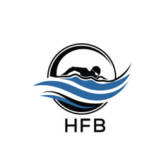 HFB Swimming  Company logo. HFB Water Sports logo design for entrepreneur and business. HFB Training Branding best icon.
