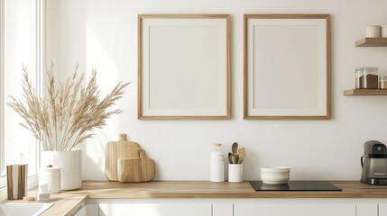 Empty frames kitchen mockup