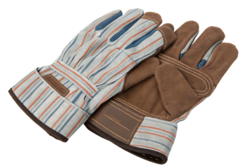 Leather work gloves, isolated on transparent background