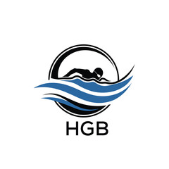 HGB Swimming  Company logo. HGB Water Sports logo design for entrepreneur and business. HTK Training Branding best icon.
