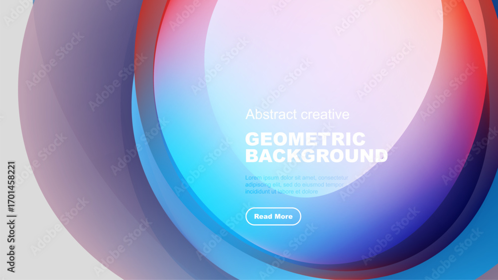 Poster abstract colorful shapes overlap, creating dynamic background. text reads geometric background, incl