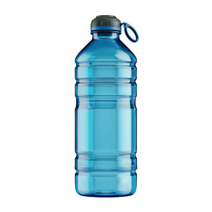 Blue plastic water bottle