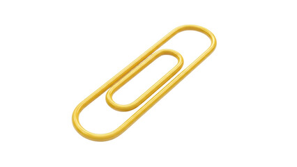 Bright yellow paperclip isolated on black background ready for creative office work