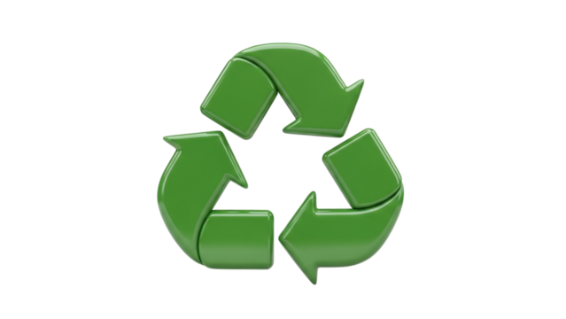 Shiny Green Recycle Symbol on Black Background Represents Eco Friendly Recycling