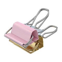 Metallic pastel paperclip, 3D render