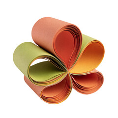Abstract flower-like design from folded colored paper