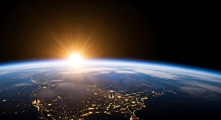 Obraz premium Earth Sunrise From Space.