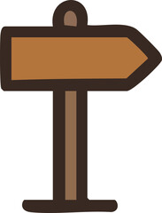 Simple brown directional signpost icon pointing right.