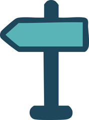 Obraz premium Minimalist flat design signpost, left direction.