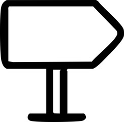 Fototapeta premium Minimalist black outline icon of a signpost pointing right.