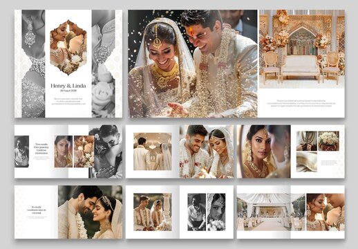Indian Wedding Photo Album Template in Square Layout
