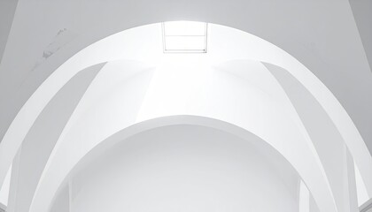 Contemplative Calm in a White Plaster Vault with Skylight