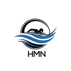 HMN Swimming  Company logo. HMN Water Sports logo design for entrepreneur and business. HTK Training Branding best icon.
