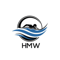 HMW Swimming  Company logo. HMW Water Sports logo design for entrepreneur and business. HTK Training Branding best icon.

