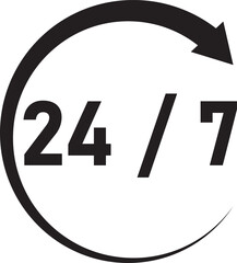 24/7 service vector icon