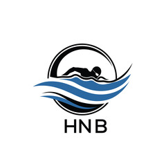 HNB Swimming  Company logo. HNB Water Sports logo design for entrepreneur and business. HTK Training Branding best icon.
