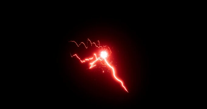 red energy spark effect on black background